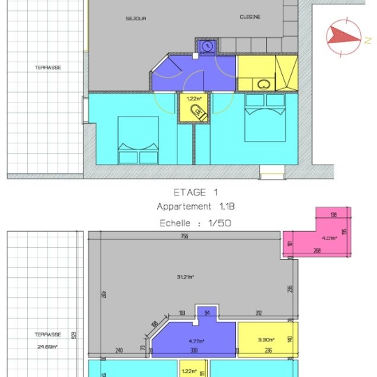 3 Pièces COCHEREN (57800) 61.00m2  - 130 000 € 