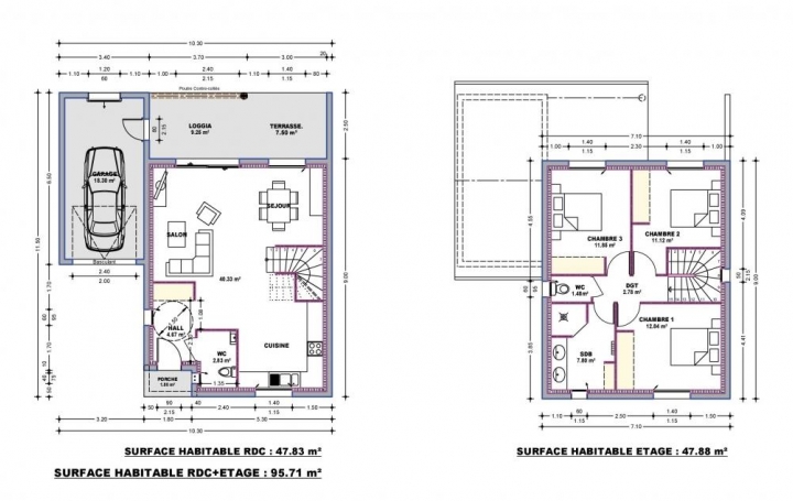 Réseau Immo-diffusion : Maison  BEAUMONT-LES-VALENCE  95 m2 816 € 