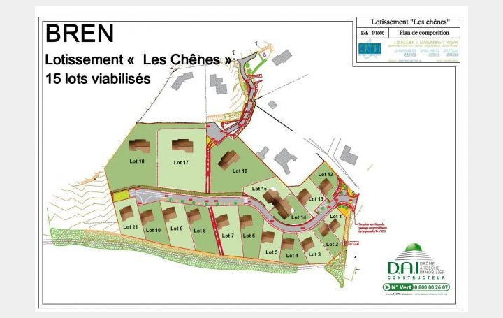 Réseau Immo-diffusion : Terrain  BREN   50 000 € 