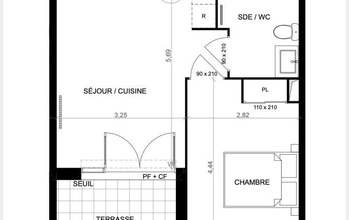 2 Pièces SAINT-BRES (34670)  39 m2 188 000 € 