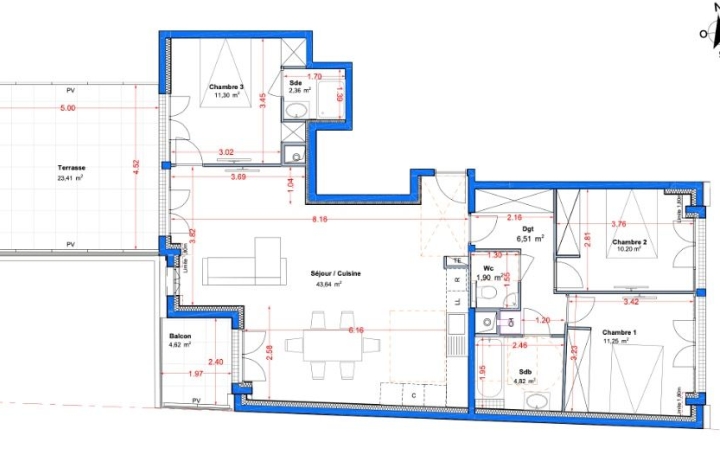 4 Pièces LE PERREUX-SUR-MARNE (94170)  91 m2 694 000 € 