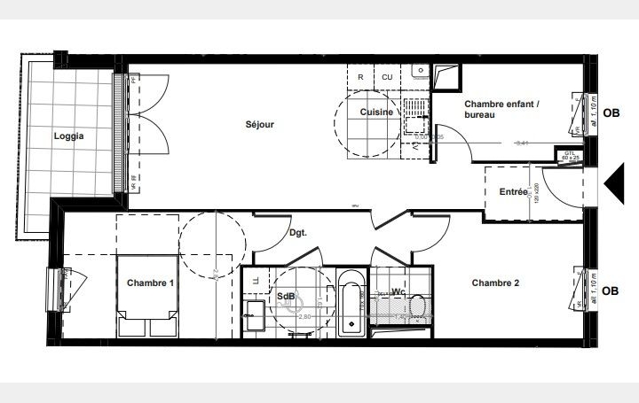 Réseau Immo-diffusion : Appartement P3  MONTREUIL  65 m2 331 000 € 